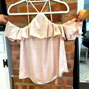 Ten Sixty Sherman Halter off the shoulder Blouse Blush Color XS